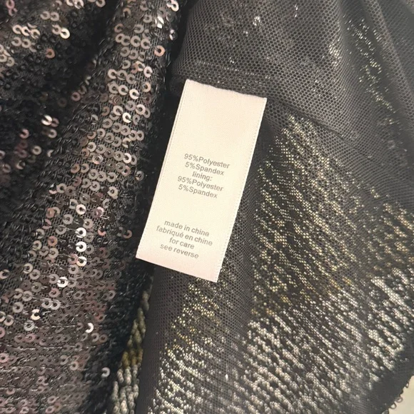 RONNY KOBO Black Sequin Tivia Top Mock Neck Turtleneck Size M - Picture 6 of 7